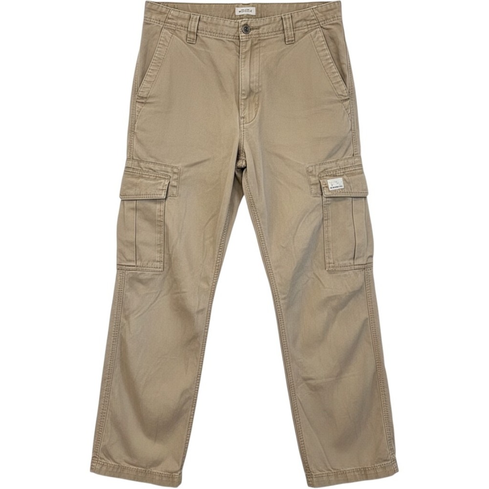 Levis Mens Loose Straight Cargo Pants Khaki Tan Utility Workwear 34x34